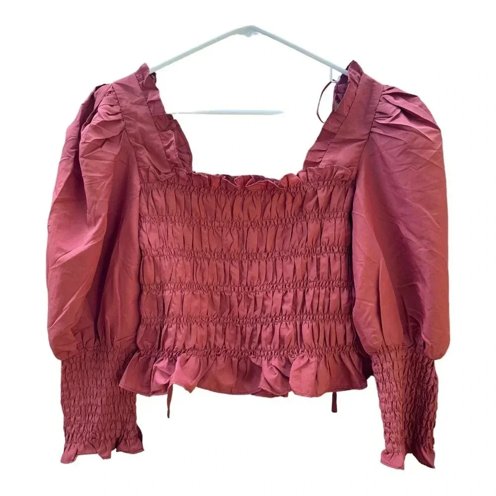 Milk and Honey Puff Sleeve Top // Size Large